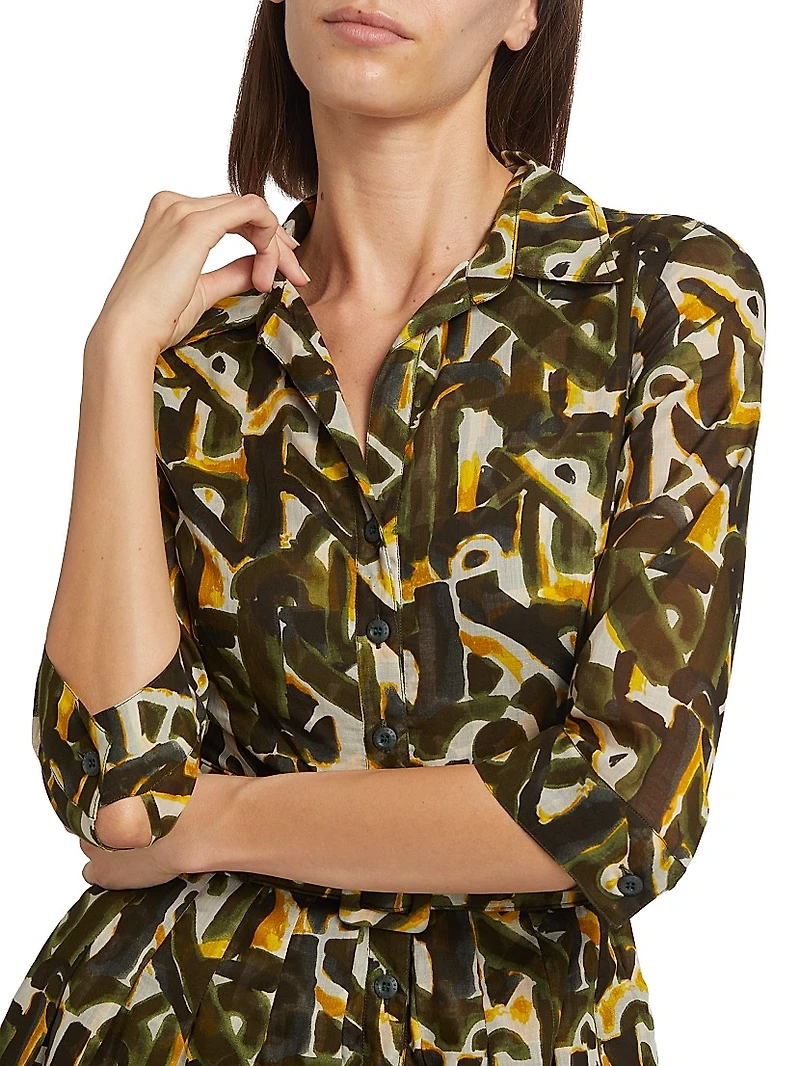 Audrey Dot Cotton Shirtdress