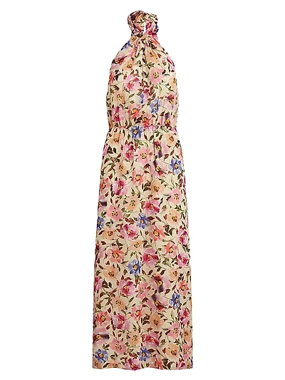 The Standout Floral Halter Maxi Dress