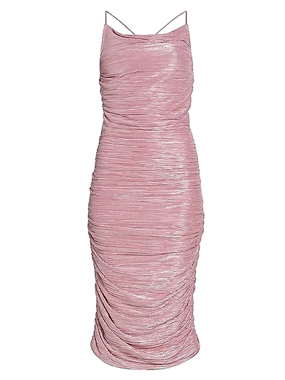 Mayra Metallic Lace-Up Midi-Dress
