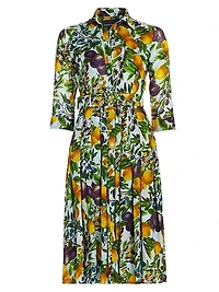 Audrey Fruit Cotton Shirtdress