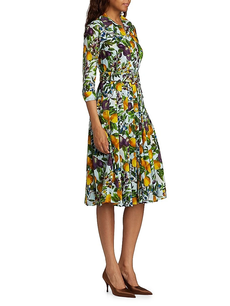 Audrey Fruit Cotton Shirtdress