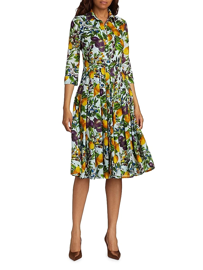 Audrey Fruit Cotton Shirtdress