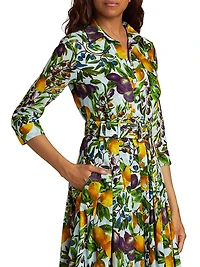 Audrey Fruit Cotton Shirtdress
