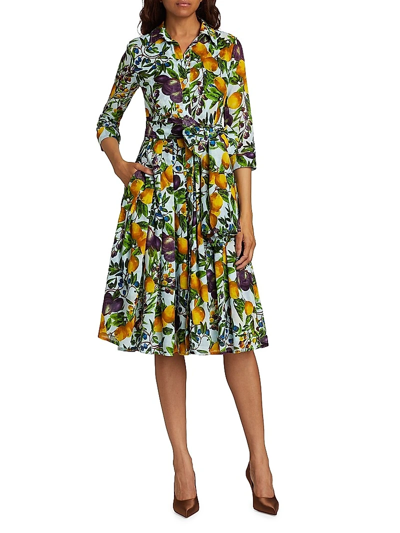 Audrey Fruit Cotton Shirtdress