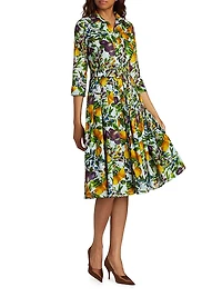 Audrey Fruit Cotton Shirtdress