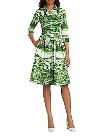 Audrey Toile Cotton Shirtdress