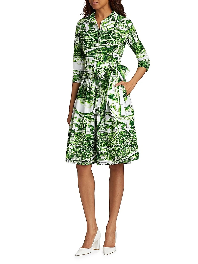 Audrey Toile Cotton Shirtdress