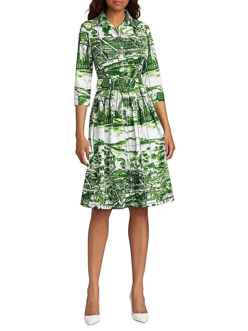 Audrey Toile Cotton Shirtdress