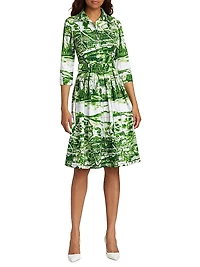 Audrey Toile Cotton Shirtdress