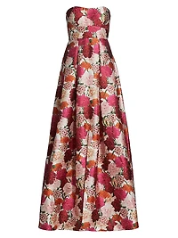 Giovanna Floral Jacquard Fit & Flare Gown