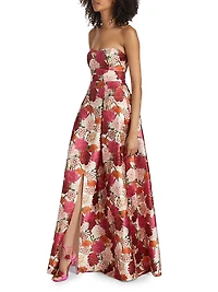 Giovanna Floral Jacquard Fit & Flare Gown