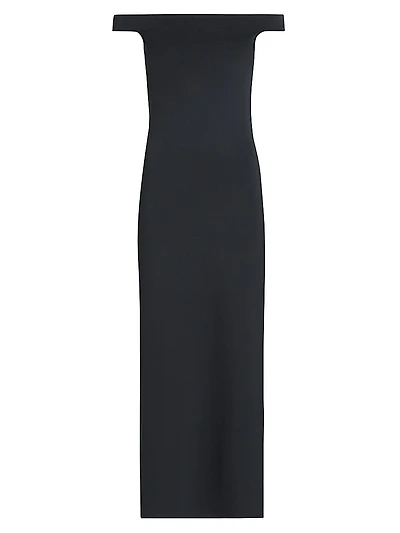 Off-The-Shoulder Scuba Maxi Dress