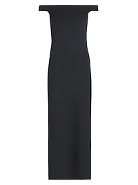 Off-The-Shoulder Scuba Maxi Dress