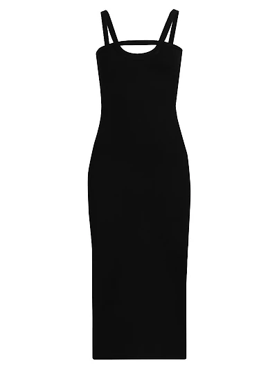 Knit U-Neck Midi-Dress