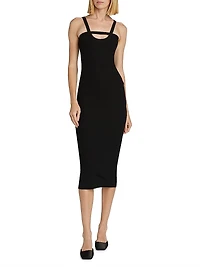 Knit U-Neck Midi-Dress