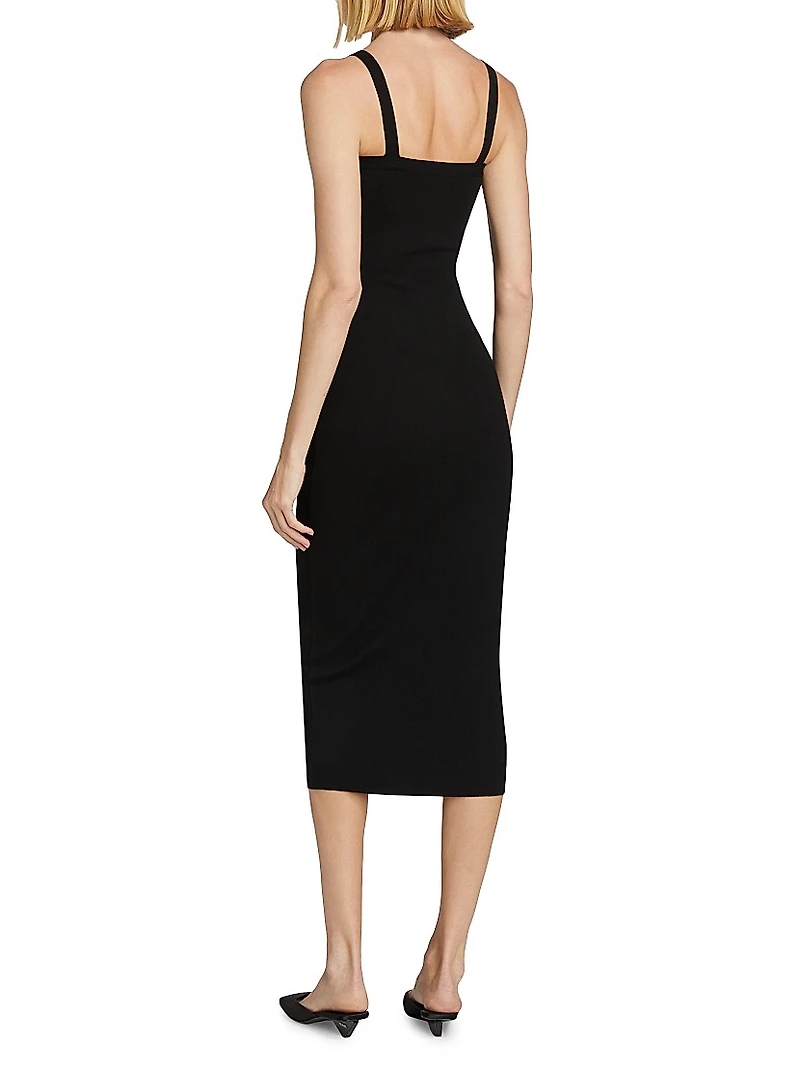 Knit U-Neck Midi-Dress