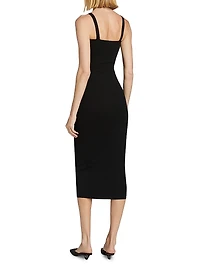 Knit U-Neck Midi-Dress