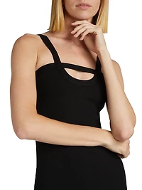 Knit U-Neck Midi-Dress