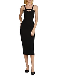 Knit U-Neck Midi-Dress