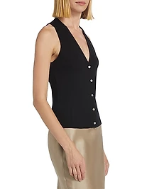 V-Neck Cotton-Blend Vest