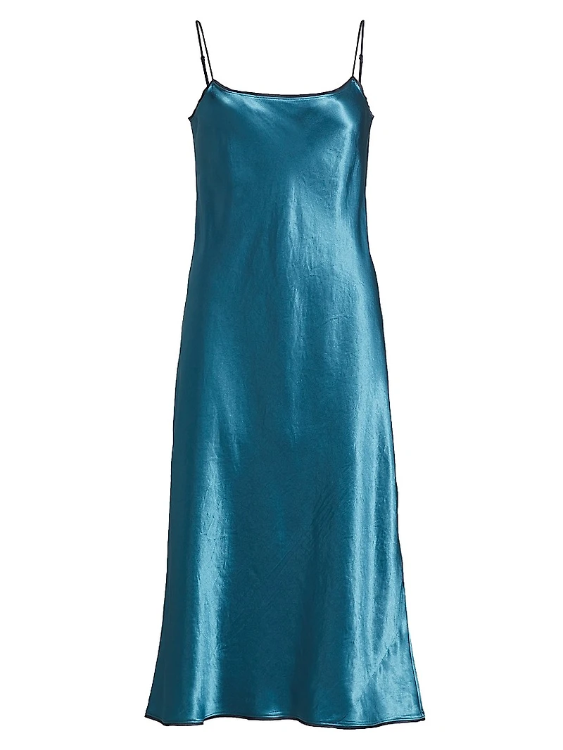 Satin Slip Midi-Dress
