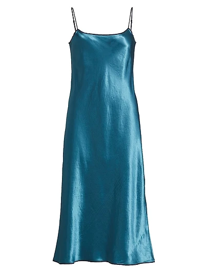 Satin Slip Midi-Dress