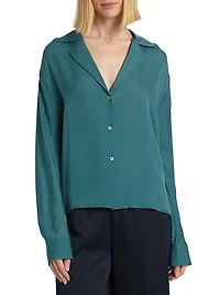 Silk Dolman-Sleeve Blouse