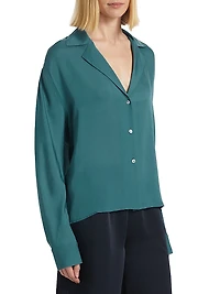 Silk Dolman-Sleeve Blouse