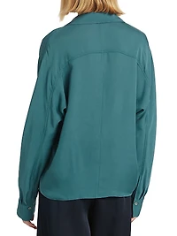 Silk Dolman-Sleeve Blouse