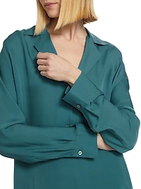 Silk Dolman-Sleeve Blouse