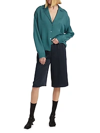 Silk Dolman-Sleeve Blouse