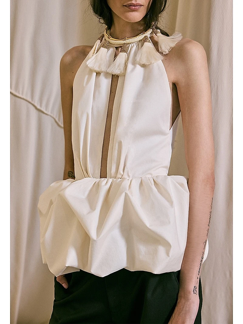 Anouk Vision Carrier Cotton Poplin Peplum Top