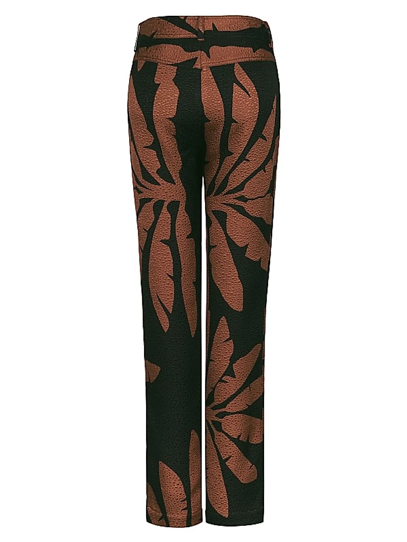 Great Basin Wool & Silk Jacquard Straight-Leg Pants