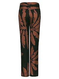 Great Basin Wool & Silk Jacquard Straight-Leg Pants