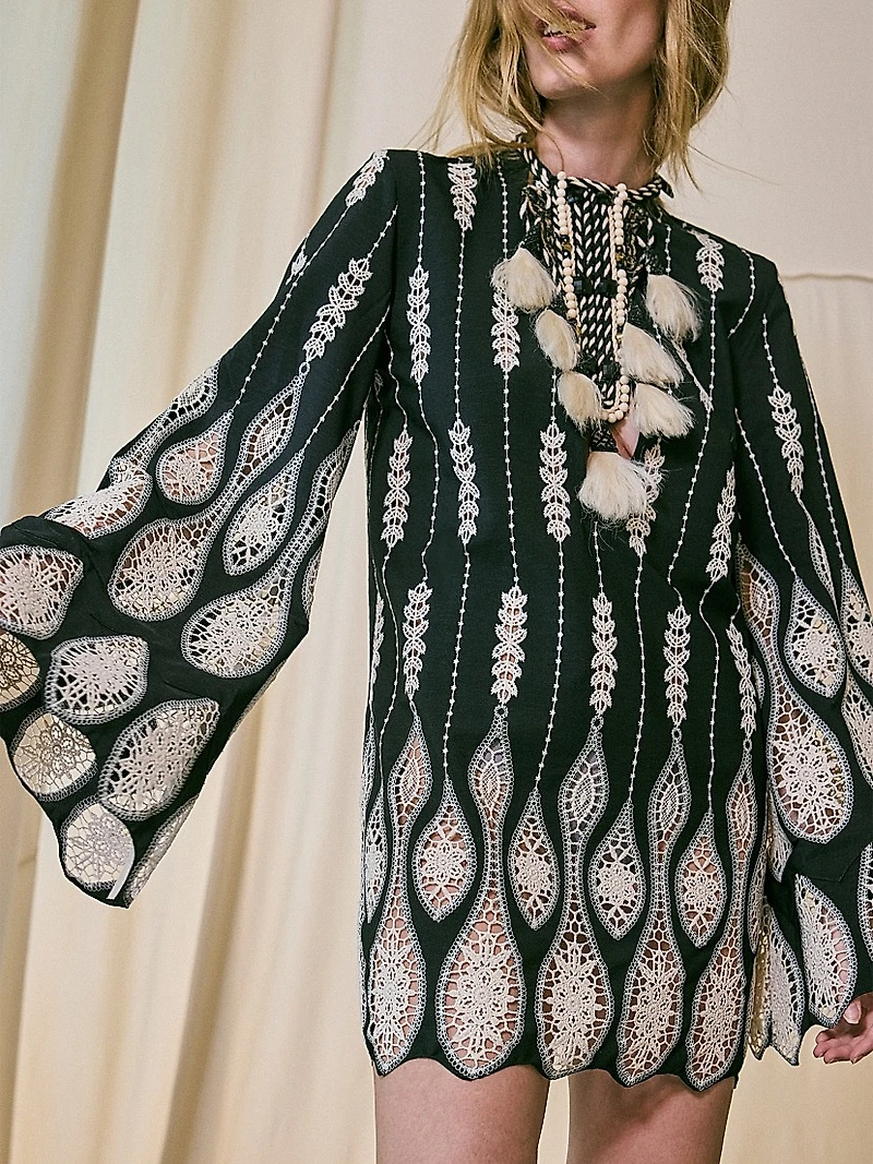 Anouk Vision Seeking Eyelet-Embroidered Minidress