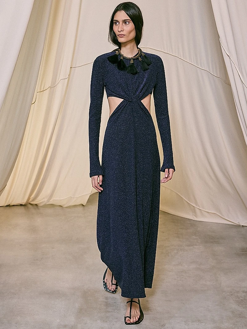 Anouk Divine Dominion Metallic Jersey Ankle Dress