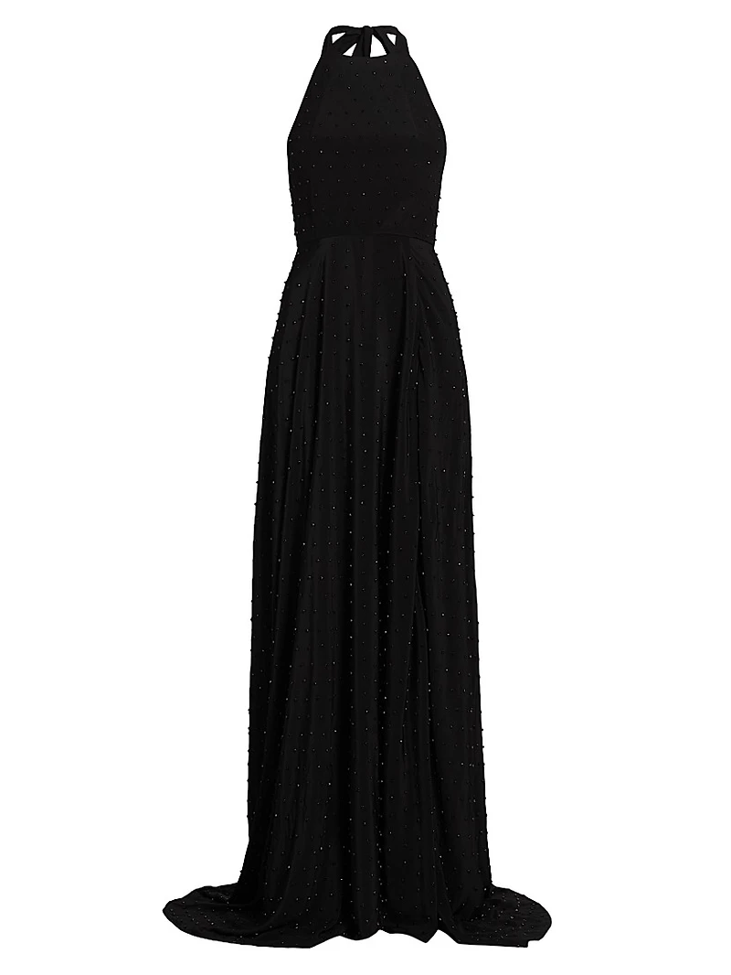 Rosa Sequined Silk Sleeveless Gown