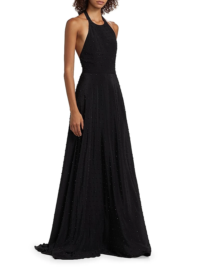 Rosa Sequined Silk Sleeveless Gown