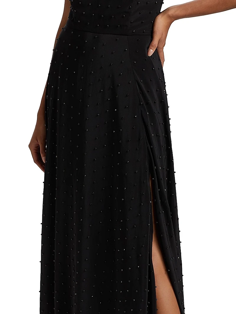 Rosa Sequined Silk Sleeveless Gown