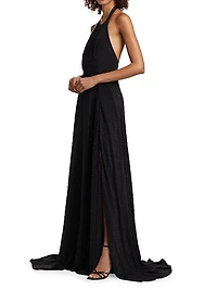 Rosa Sequined Silk Sleeveless Gown