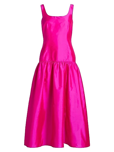 Usha Taffeta Midi-Dress