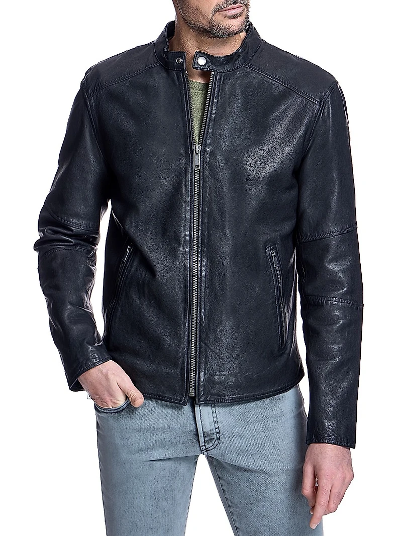 Men's Collarless Bomber Jacket