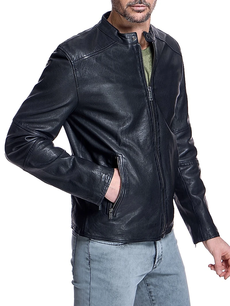 Men's Collarless Bomber Jacket