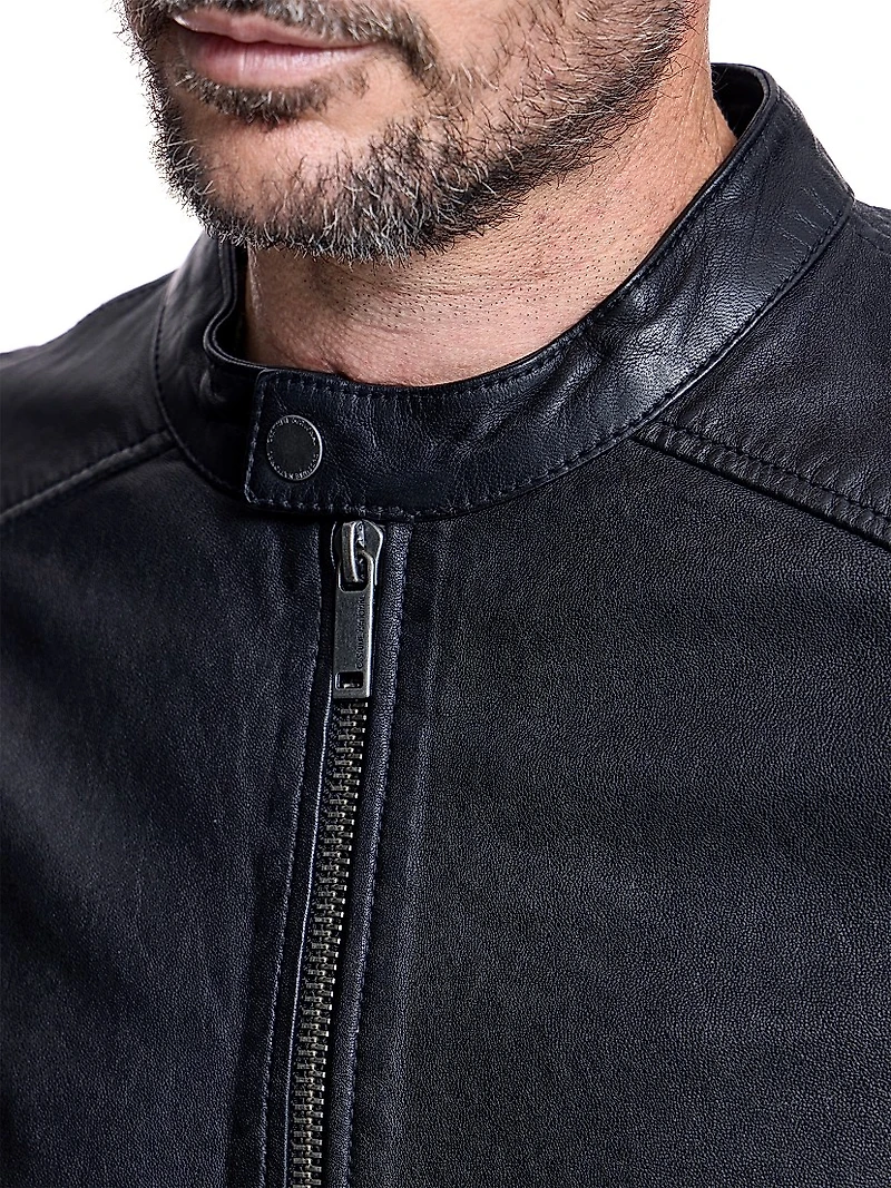 Men's Collarless Bomber Jacket