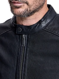 Men's Collarless Bomber Jacket