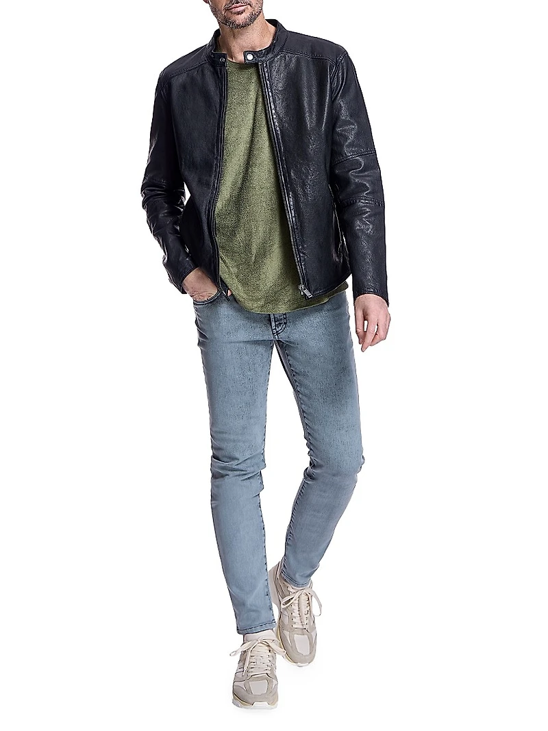 Men's Collarless Bomber Jacket