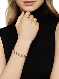 Pavé Crossover Three Row Bracelet in 18K Yellow Gold