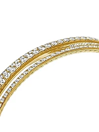 Pavé Crossover Three Row Bracelet in 18K Yellow Gold