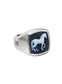 Petrvs Horse Signet Ring Sterling Silver