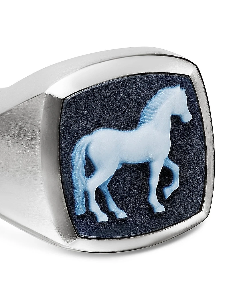 Petrvs Horse Signet Ring Sterling Silver